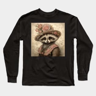 Storybook Illustration Raccoon Anthropomorphic Animals Portrait Long Sleeve T-Shirt